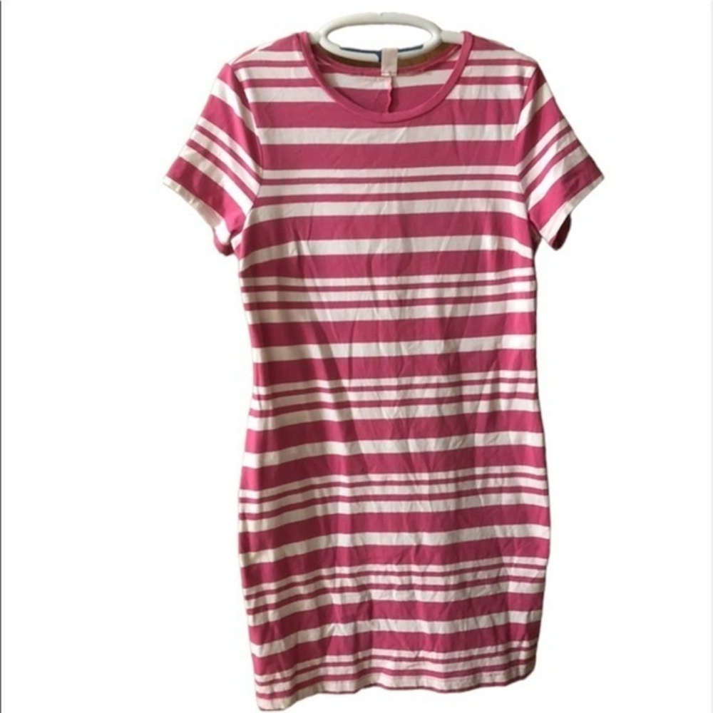 Old Navy Dress Women’s Size Large Pink-White Stripes Pull Over